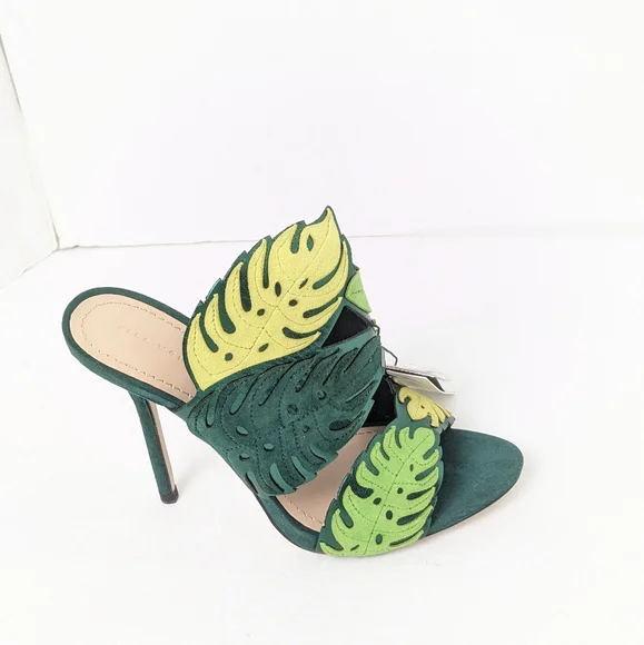 NWT Zara Suede Tropical Heels - Picture 9 of 16